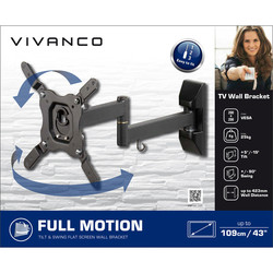 Vivanco Dual Arm Tilt & Swing TV Wall Mount Bracket