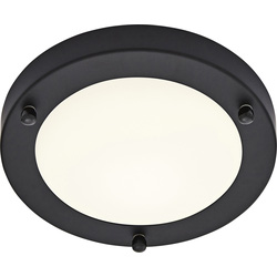 Spa Lighting / Delphi Flush Bathroom Ceiling Light IP44 1 x 28w Max E14 Black