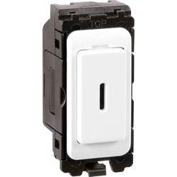 Wessex Grid Key Switch White 20A 2 Way DP