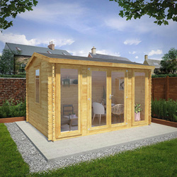 Mercia / Mercia Home Office Director Log Cabin 4m x 3m - 28mm Double Glazed