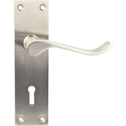 Lockworks / Lockworks Victorian Scroll Door Handle Lock Satin Nickel