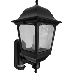ASD / ASD 4 Sided IP44 Coach Lantern 100W 100W BC Black PIR