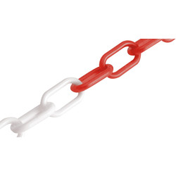 Plastic Chain Red / White 6mm x 5m