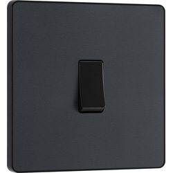 BG Evolve Matt Grey (Black Ins) Single Light Switch, 20A 16Ax, 2 Way 