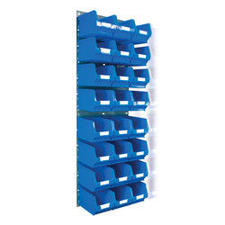 Barton Steel Louvre Panel with Blue Bins