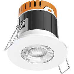 Enlite Enlite E5 4.5W Fixed Dimmable IP65 Fire Rated LED Downlight Warm White 400lm - 33639 - from Toolstation