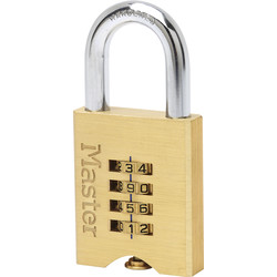 Master Lock Combination Padlock Brass 50 x 100 x 13mm