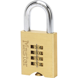 Master Lock / Master Lock Combination Padlock Brass 50 x 100 x 13mm