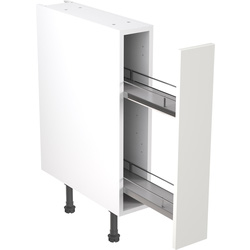 Kitchen Kit Ready Made Slab Kitchen Cabinet Pull Out Base Unit Ultra Matt White 150mm