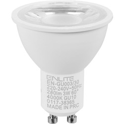 Enlite Enlite ICE LED 3W GU10 Lamp Cool White 260lm - 33768 - from Toolstation