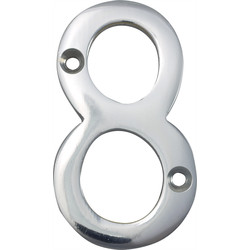 Unbranded Chrome Numeral 75mm 8 - 33872 - from Toolstation