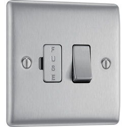 BG Nexus Metal Brushed Steel 13A Switched Fused Connection Unit 1 Gang