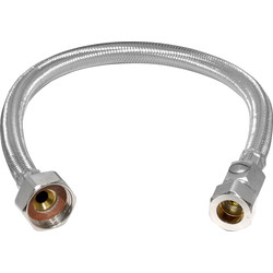 Flexible Tap Connector with Isolating Valve 15mm x 3/4" 10mm Bore. 500mm - 33921 - from Toolstation