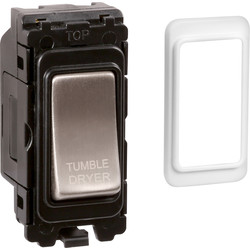 Wessex Electrical / Wessex Brushed Stainless Steel Grid Switch 20A DP Tumble Dryer