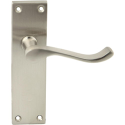 Lockworks / Lockworks Victorian Scroll Door Handle Latch Satin Nickel