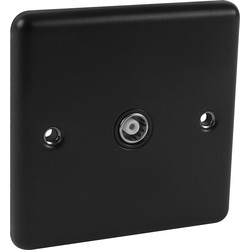 Wessex Electrical Wessex Matt Black TV Point 1 Gang - 34437 - from Toolstation