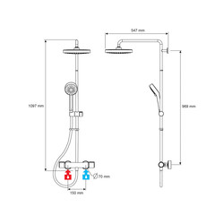 Mira Atom ERD Thermostatic Bar Diverter Mixer Shower