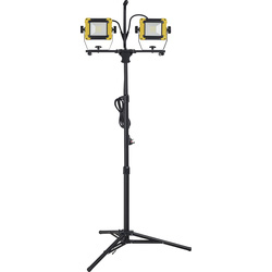 Wessex LED Twin Tripod Work Light with Socket IP54 240V 2 x 50W 2 x 4000lm