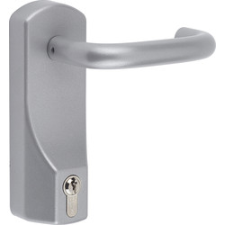 Union J-CE8550ADLC-SIL Lever Operated Outside Access Device With Cylinder