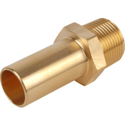 Compressed Air Male Brass Stem Adaptor 15mm x 1/2 BSPT