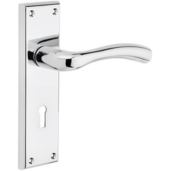 Minerva Door Handles Lock Polished - 34943 - from Toolstation