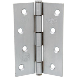 Unbranded Grade 7 Button Tip Fire Door Hinge 100mm Satin Chrome - 35076 - from Toolstation