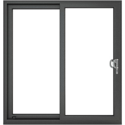 Crystal uPVC Internal Sliding Patio Door Right Hand Open 2090mm x 2090mm Clear Double Glazed Grey/White