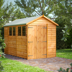 Power / Power Overlap Apex Shed 10' x 6' Double Doors