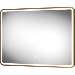Sensio Frontier LED Bathroom Mirror CCT Brushed Brass 800 x 600mm