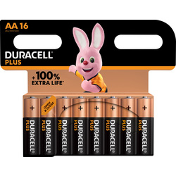 Duracell +100% Plus Power Batteries AA 16 Pk