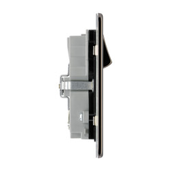 BG Screwless Flat Plate Black Nickel 13A SP USB Switch Socket