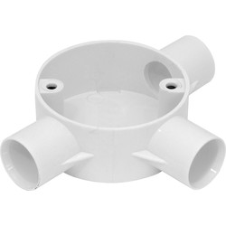 20mm PVC Conduit Box 3 Way White - 36547 - from Toolstation