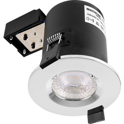 Meridian Lighting LED 5W Fire Rated GU10 Downlight Chrome 400lm - 36599 - from Toolstation