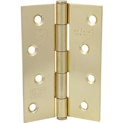 Unbranded Grade 7 Button Tip Fire Door Hinge 100mm Elec Brass - 37154 - from Toolstation