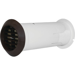Airvent 100mm Internal Fit Wall Kit Brown With Back Draught Shutter