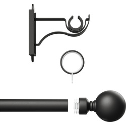 Rothley / Rothley Curtain Pole Kit with Solid Orb Finials & Rings