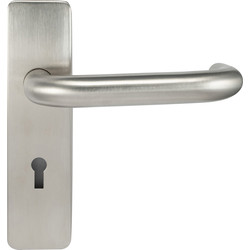 Eclipse Stainless Steel Round Bar Lever on Plate Lock Plate 175x44mm - 37678 - from Toolstation