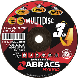 Abracs / Abracs Hybrid 3 In 1 Grind Finish Discs. 115mm x 2.5mm x 22.23mm