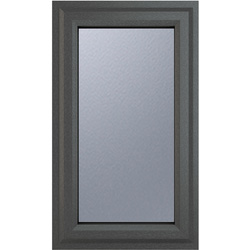 Crystal Casement uPVC Window Left Hand Opening 610mm x 1115mm Obscure Double Glazing Grey/White