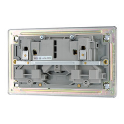 BG Screwless Flat Plate Polished Chrome 13A DP Switch Socket