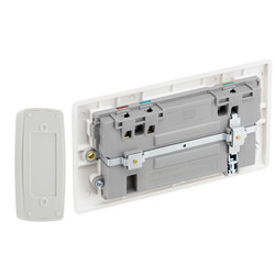BG White Moulded Double Switched 13A Socket with Door Chime