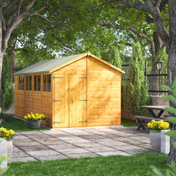 Power Apex Shed 18' x 8' - Double Doors