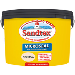 Sandtex Sandtex Fine Textured Masonry Paint 10L Magnolia - 38713 - from Toolstation