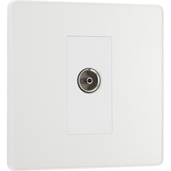 BG Evolve Pearlescent White (White Ins) Single Socket For Tv Or Fm Co-Axial Aerial Connection 