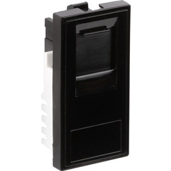 Euro Module Data Outlet RJ45 CAT6 Black - 39086 - from Toolstation