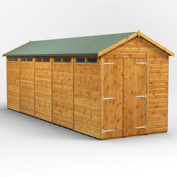 Power / Power Apex Security Shed 20' x 6' - Double Doors
