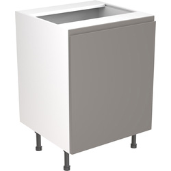 Kitchen Kit Flatpack J-Pull Kitchen Cabinet Base Sink Unit Super Gloss Dust Grey 600mm