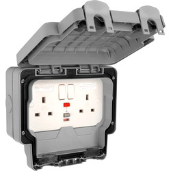 MK / MK IP66 Masterseal Plus RCD Socket 13A 2 Gang