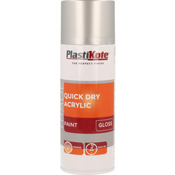 Plastikote Plastikote Quick Dry Acrylic Spray Paint 400ml Silver - 40488 - from Toolstation