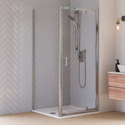 Aqualux Framed 8mm Pivot Door & Side Panel Shower Enclosure 900x900mm